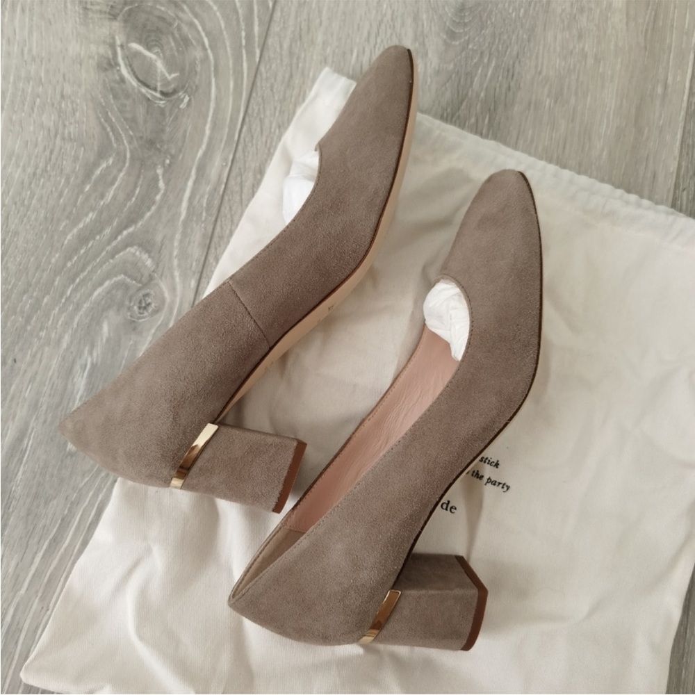 🪐 NWOT Kate Spade Tan Heels Classic Pointed Toe 🪐
